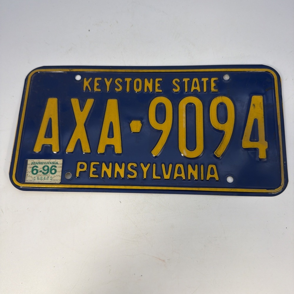 Vintage Pennsylvania License Plate 1996 Keystone State AXA-9094